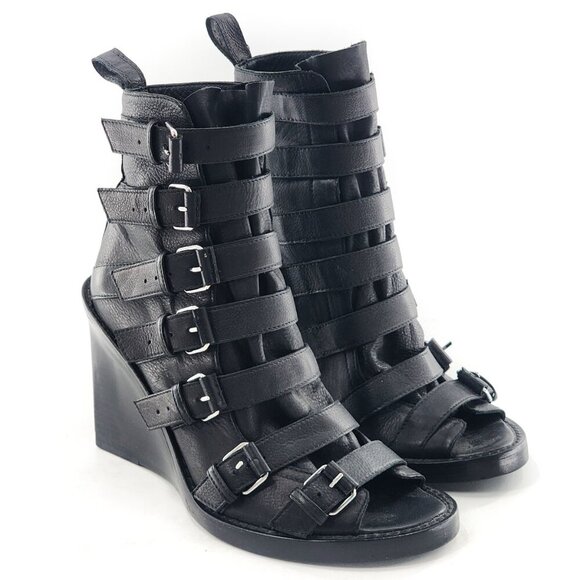 ANN DEMEULEMEESTER NWOB Gladiator Leather Wedge Sandal - Picture 4 of 11